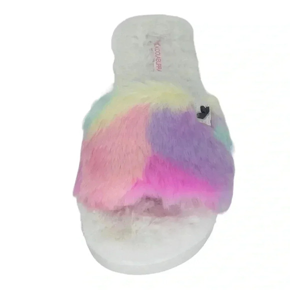 Koolaburra by UGG Womens Fuzz-AH Faux Fur Pastel Slide Sandals Size 6M - Picture 4 of 9